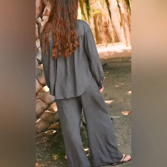 NWT FREE PEOPLE DREAMY DAZE SET IRON GATE - Picture 3 of 4